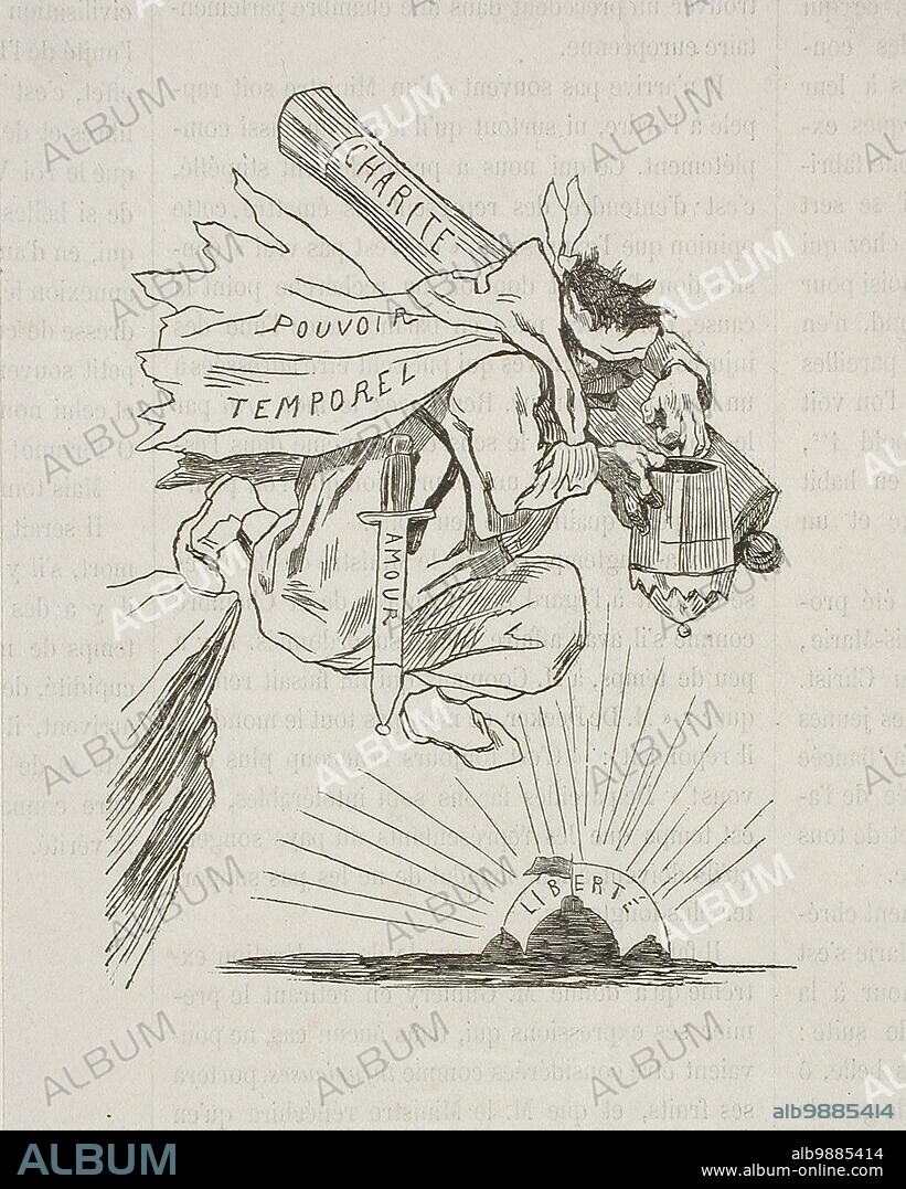 FéLICIEN ROPS. Le Saut du Pape, 1857. Periodical: Uylenspiegel, no. 7, 17 March 1857.