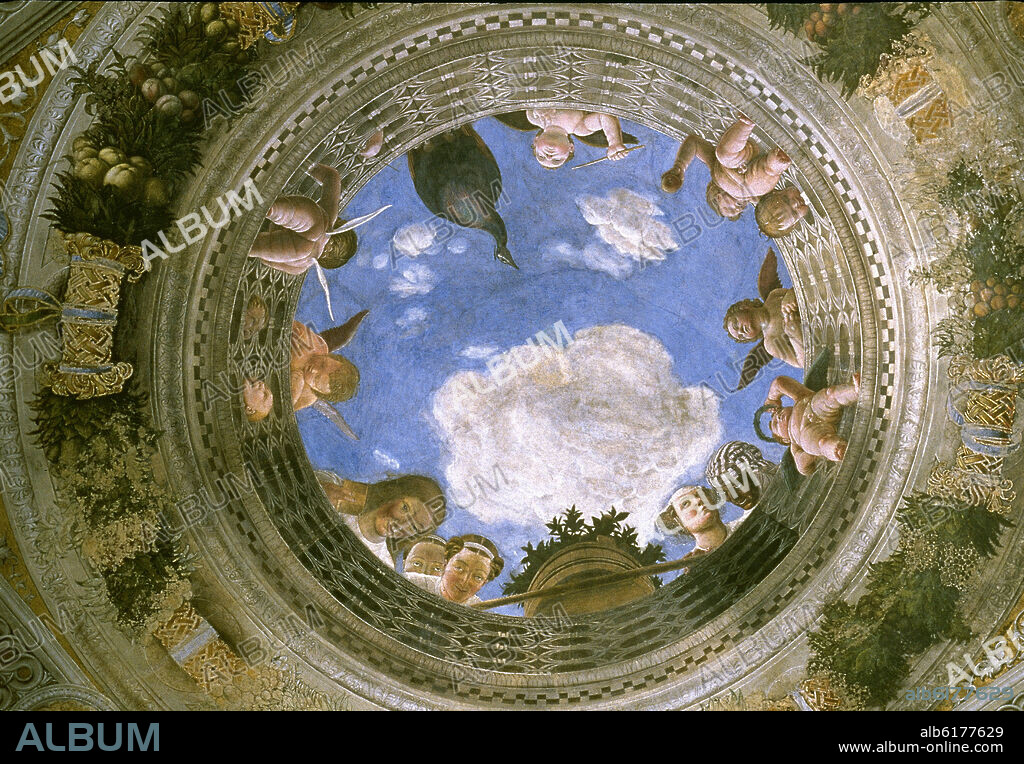 ANDREA MANTEGNA (1431-1506). Italian school. Painting in trompe-l'oeil from the Ducal Palace in Mantua.. 1471-1474. Italy.