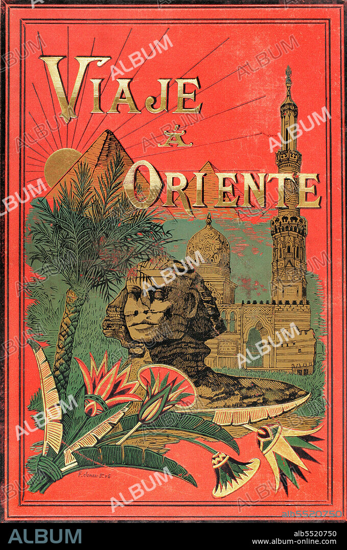 "Viaje a Oriente, de la Fragata de Guerra Arapiles". Por Juan de Dios de la Rada y Delgado. Portada de la segunda parte del tomo primero. Publicado en Barcelona, 1884.