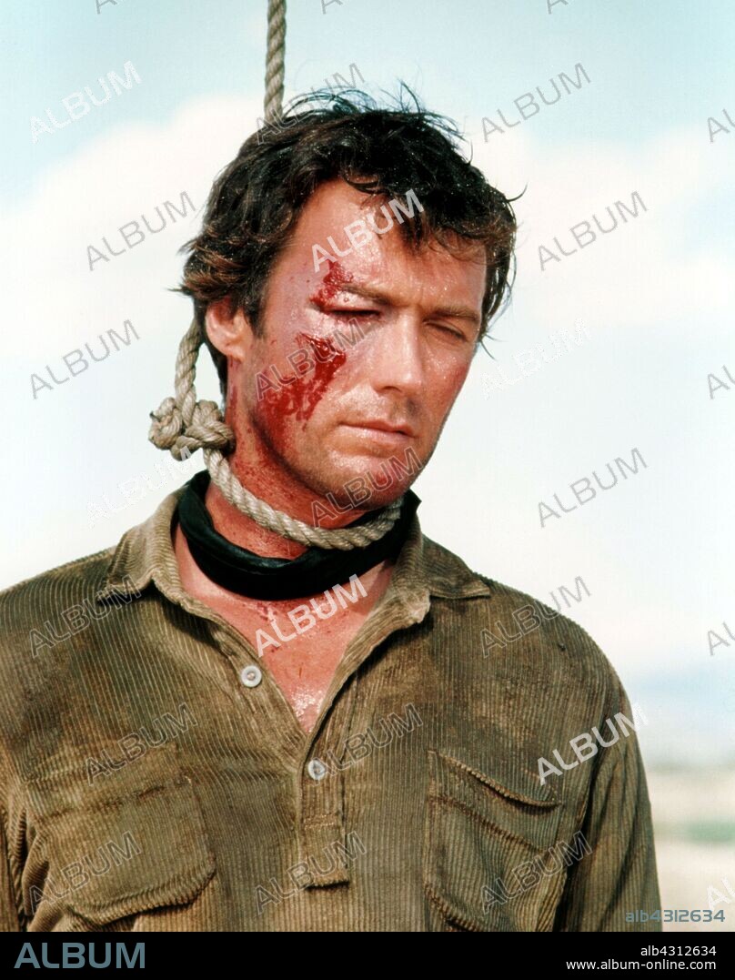 BLACK EYE and CLINT EASTWOOD. CLINT EASTWOOD in HANG 'EM HIGH, 1968, directed by TED POST. Copyright UNITED ARTISTS.