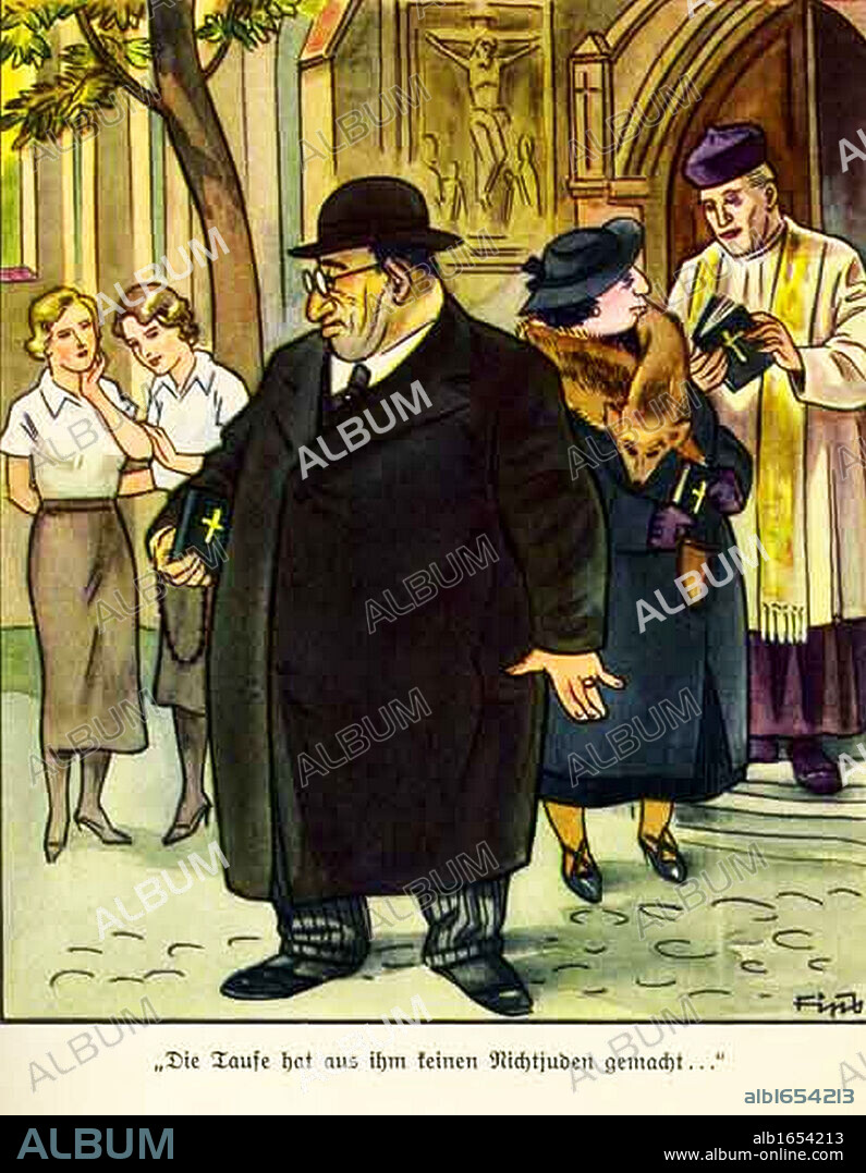 Nazi anti Semitic propaganda illustration from a children's book circa 1936.