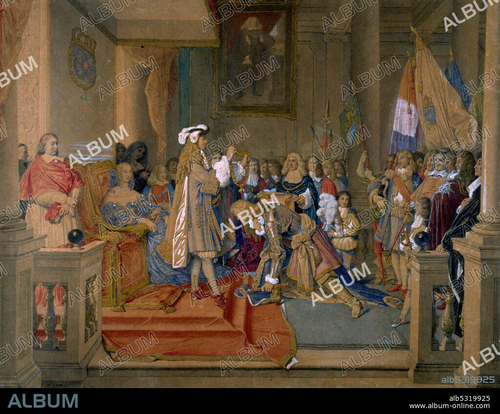 JEAN AUGUSTE DOMINIQUE INGRES. Marshal Berwick receiving from the King Philip V of Spain the Order of the Golden Fleece.