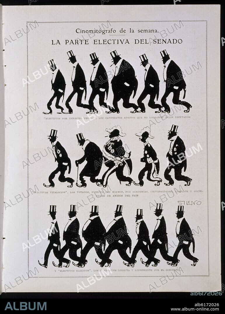 SILENO. CHISTE SOBRE LA PARTE ELECTIVA DEL SENADO APARECIDO EN BLANCO Y NEGRO - 1923 - HUMOR GRAFICO.