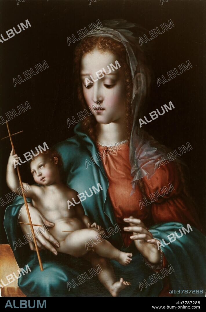 Luis de Morales / 'La Virgen del huso'. 1566. Óleo sobre tabla, 64,5 x 45 cm.