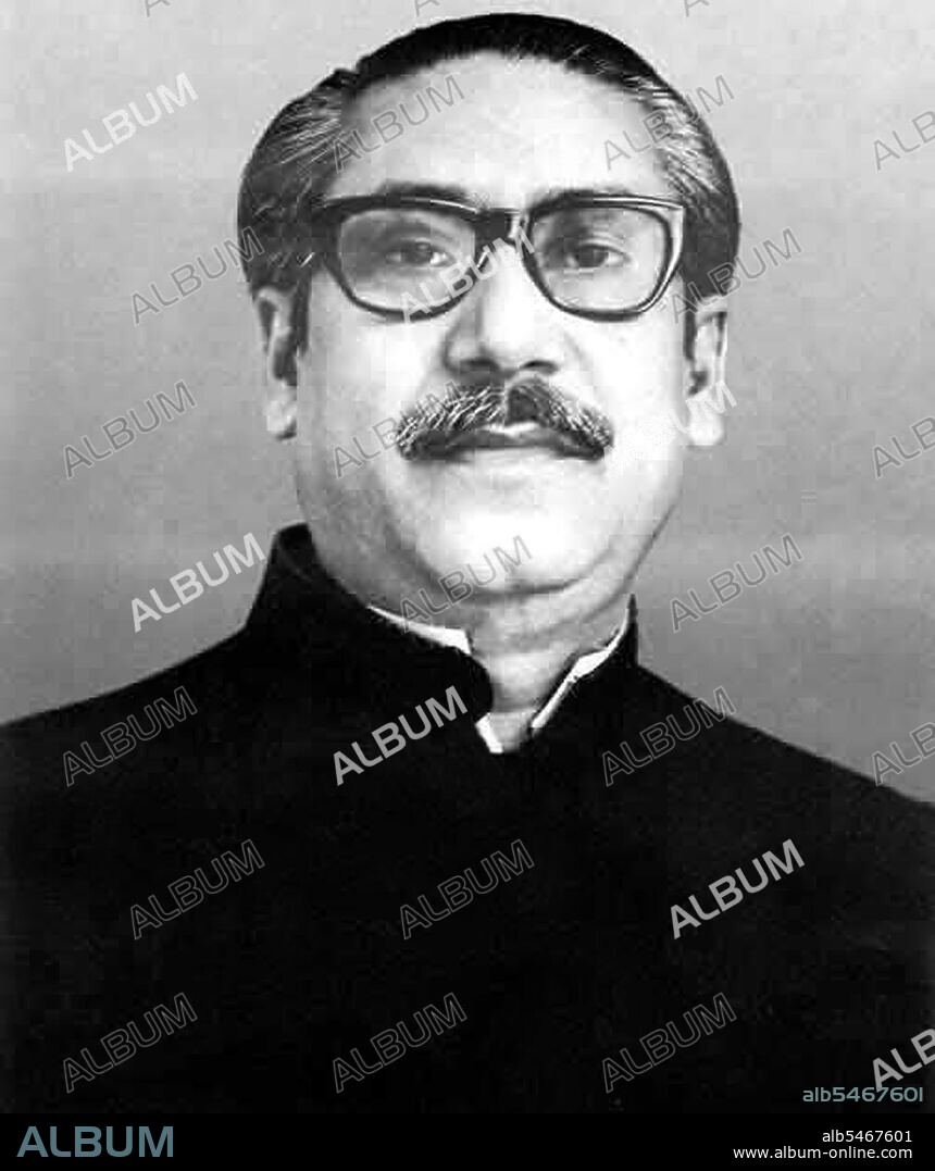 Sheikh Mujibur Rahman (March 17, 1920 – August 15, 1975) was a Bengali politician and the founding leader of the People's Republic of Bangladesh, generally considered in the country as the father of the Bangladeshi nation. After talks broke down with President Yahya Khan and West Pakistani politician Zulfikar Ali Bhutto, Sheikh Mujib on 26 March 1971 announced the declaration of independence of East Pakistan and announced the establishment of the sovereign People's Republic of Bangladesh. Subsequently he was arrested and tried by a military court. During his nine month detention, a guerrilla war erupted between government forces and Bengali nationalists aided by India. An all out war between the Pakistan Army and Bangladesh-India Joint Forces led to the establishment of Bangladesh, and after his release Mujib assumed office as a provisional president, and later prime minister. Mujib was assassinated along with most of his family by a group of army officers in 1975.