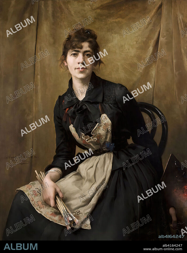 ANNA BILINSKA-BOHDANOWICZ. Self-Portrait with Apron and Brushes, 1887. Oil on canvas. 117 x 90 cm.