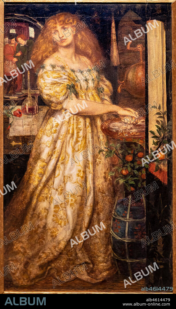 "Lucrezia Borgia", (1860-1) by Dante Gabriel Rossetti (1828-1882); watercolour and graphite on paper.