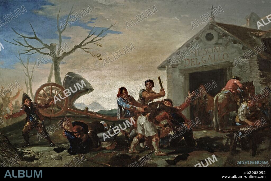 Francisco de Goya y Lucientes / 'La riña en el Mesón del Gallo', 1777, Escuela Española, Óleo sobre Lienzo, 41,9 cm x 67,3 cm, P07801.