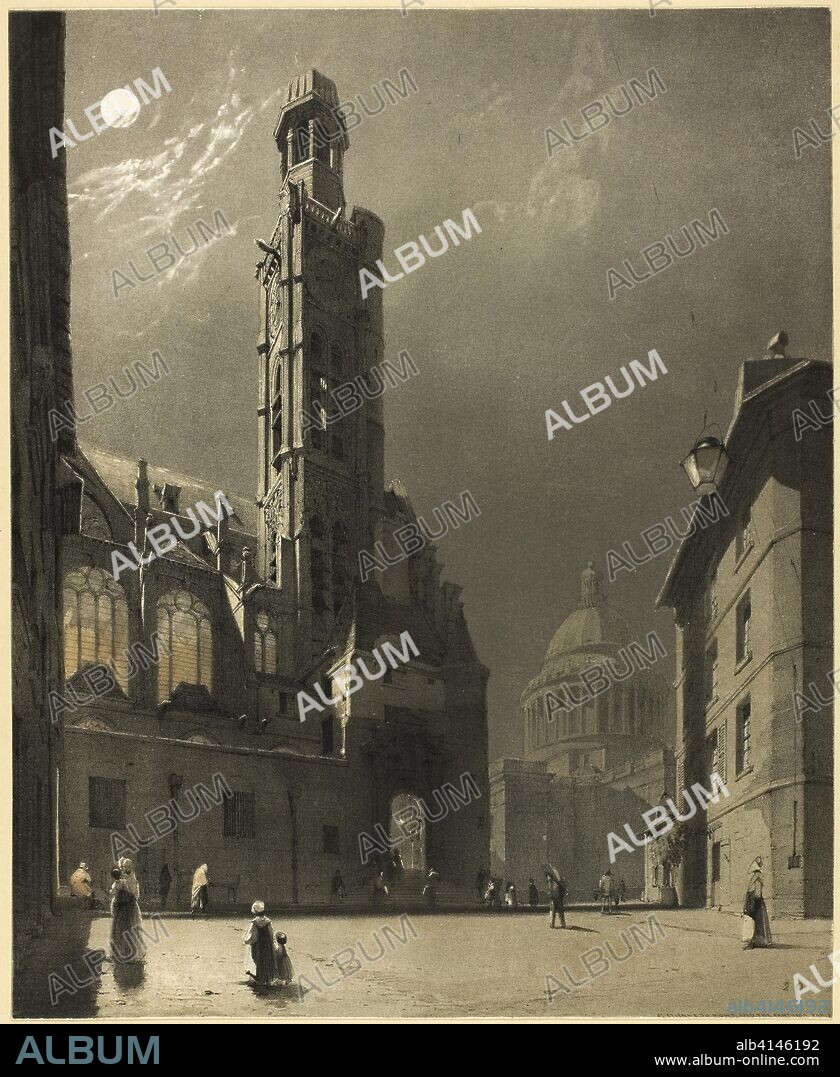 St. Etienne du Mont and the Pantheon, Paris. Thomas Shotter Boys (English, 1803-1874); published by Charles Joseph Hullmandel (English, 1789-1850). Date: 1839. Dimensions: 411 × 292 mm. Color lithograph on paper. Origin: England.