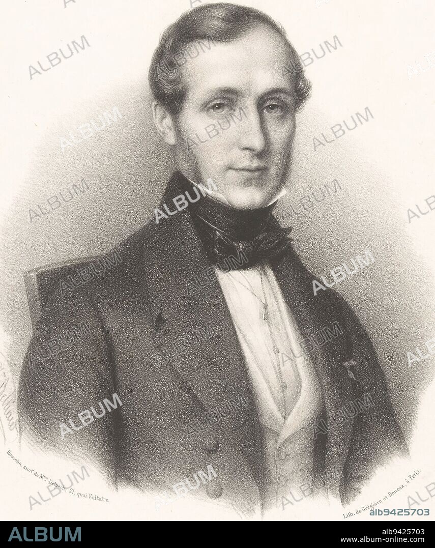 Portrait of the surgeon Philippe-Frédéric Blandin, Zéphirin Félix Jean Marius Belliard, 1841, print maker: Zéphirin Félix Jean Marius Belliard, (mentioned on object), printer: Grégoire et Deneux, (mentioned on object), publisher: Rosselin, (mentioned on object), Paris, 1841, paper, h 358 mm - w 273 mm.
