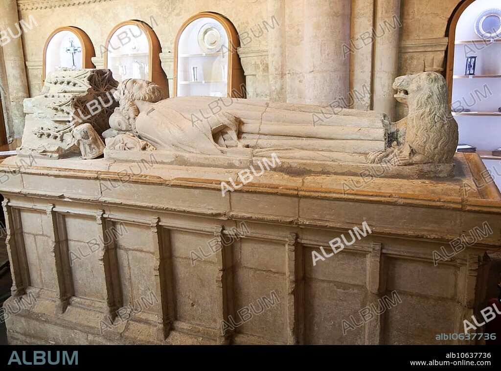 Athelstan Saxon King of the English, 927 to 939, fifteenth century memorial tomb, Malmesbury abbey, Wiltshire, England, UK.