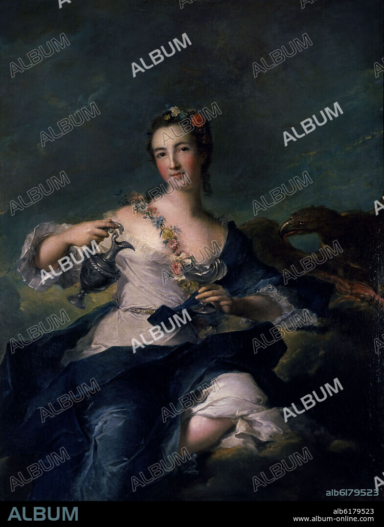 JEAN MARC NATTIER. LA DUQUESA DE ORLEANS PRESENTADA COMO LA DIOSA HEBE - S XVIII - O/L - 137x104.
