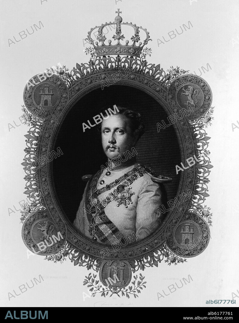 RETRATO DEL REY CONSORTE DON FRANCISCO DE ASIS - GRABADO S XIX.