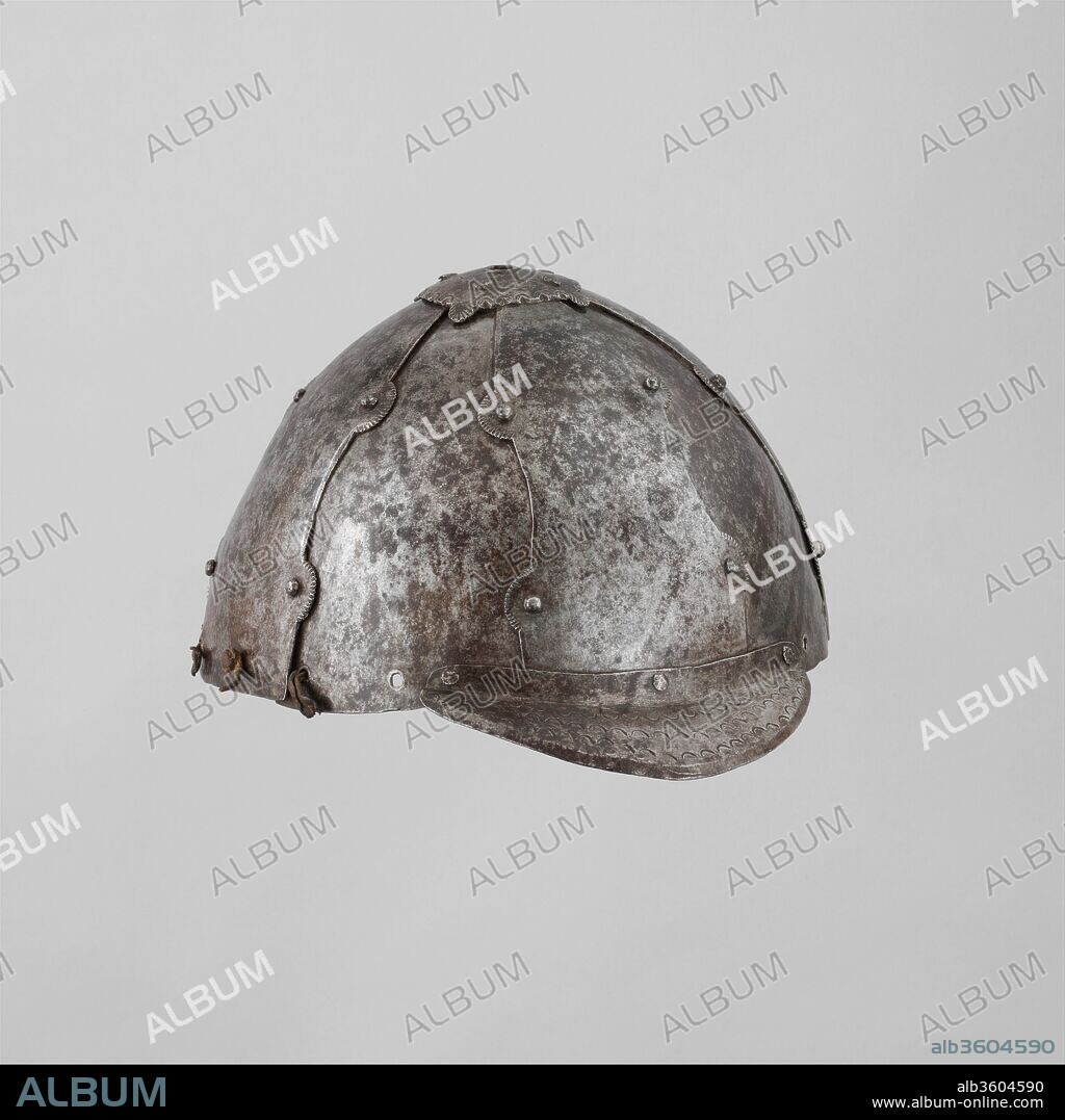 Helmet of Eight Plates in the Korean Style. Culture: Korean or Mongolian. Dimensions: H. 5 1/8 in. (13 cm); W. 8 1/4 in. (21 cm); D. 9 9/16 in. (24.3 cm); Wt. 2 lb. 5.6 oz. (1065.9 g). Date: possibly 14th-16th century.