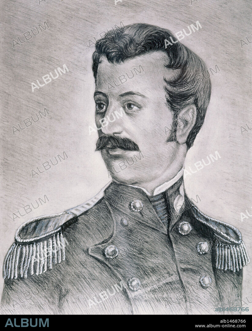 PEDRO VELARDE (1779-1808). Militar español. Encabezó la resistencia contra el ejército francés durante la Guerra de Independencia (1808). Dibujo. Casa-Museo de Velarde. Muriedas. Cantabria. España.