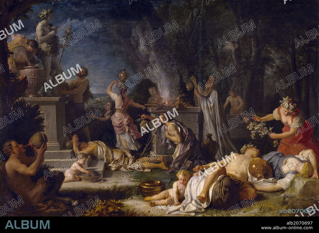Michel-Ange Houasse / 'Offering to Bacchus', 1720, French School, Oil on canvas, 125 cm x 180 cm, P02268.