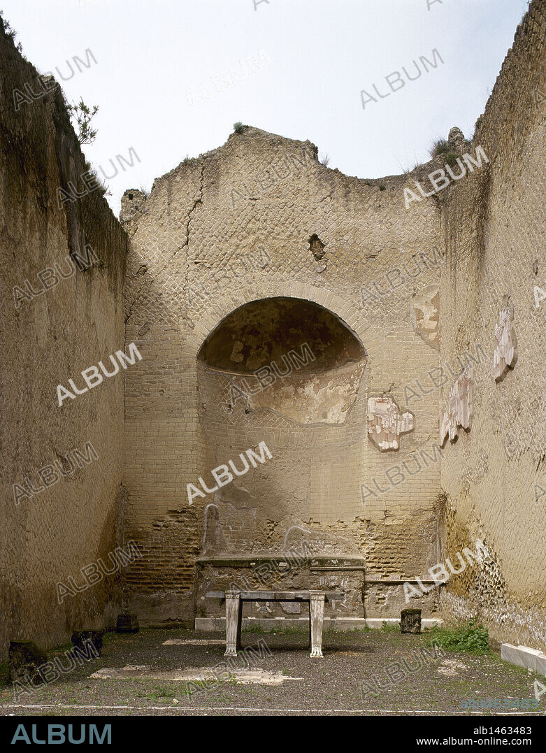 ARTE ROMANO. ITALIA. PALESTRA. Vista parcial de una de las estancias de este conjunto monumental de HERCULANO. La Campania.
