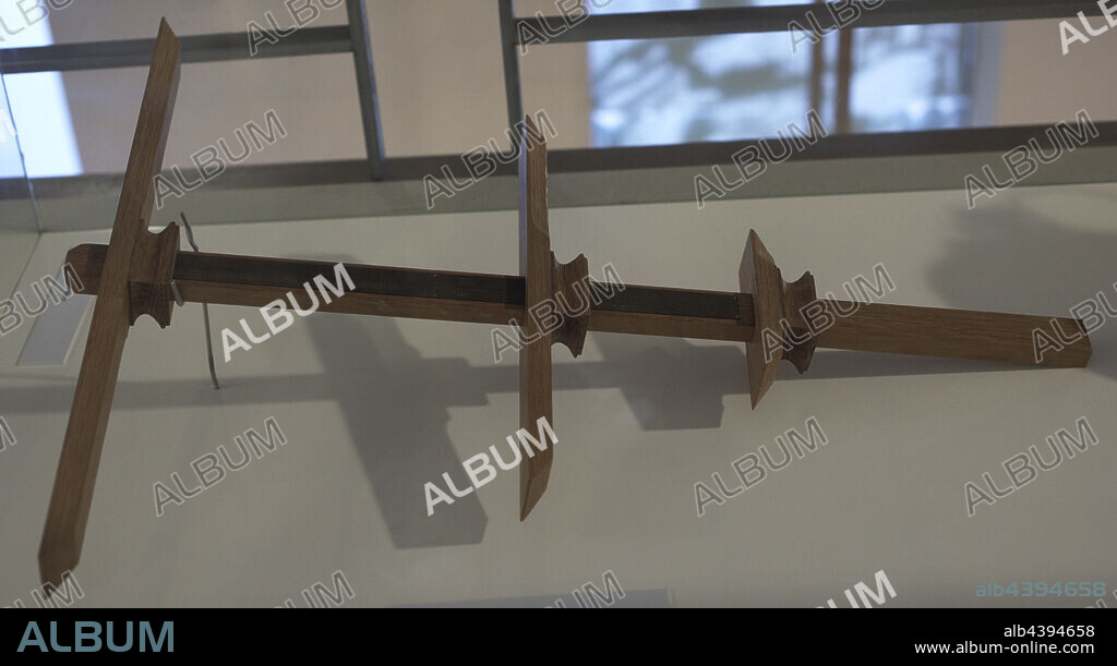Ballestilla (Jacob's staff). Navigational instrument used to calculate the height of the sun and other celestial bodies over the horizon for use in nautical navigation. 16th century. María Pita House Museum. Corunna, Galicia, Spain.