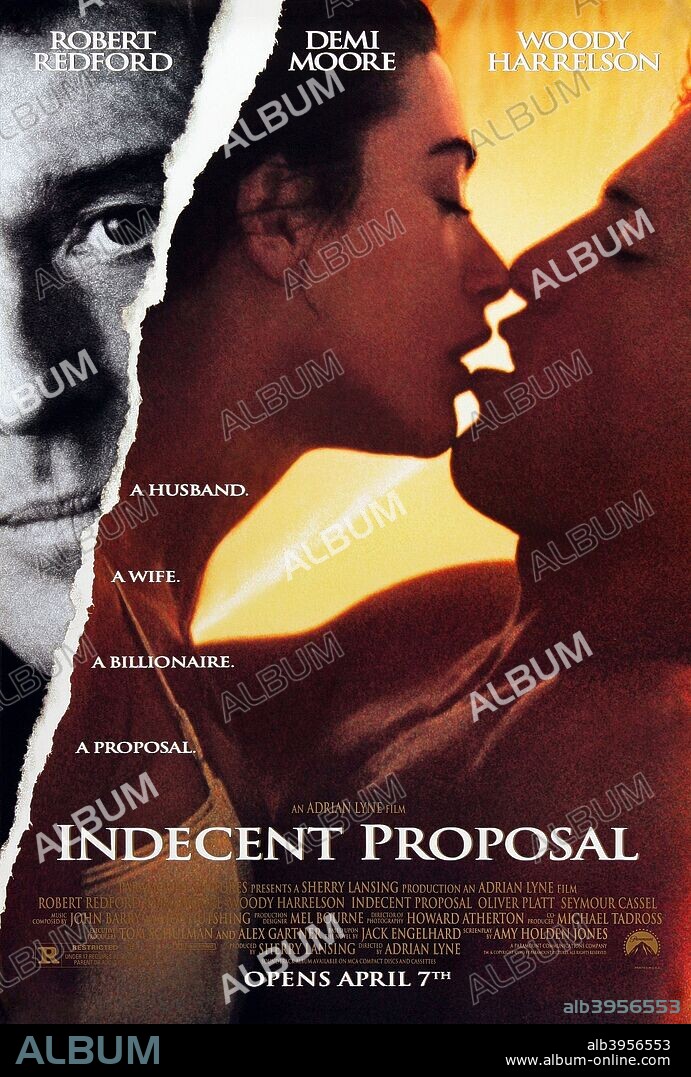 Poster of INDECENT PROPOSAL, 1993, directed by ADRIAN LYNE. Copyright PARAMOUNT PICTURES.