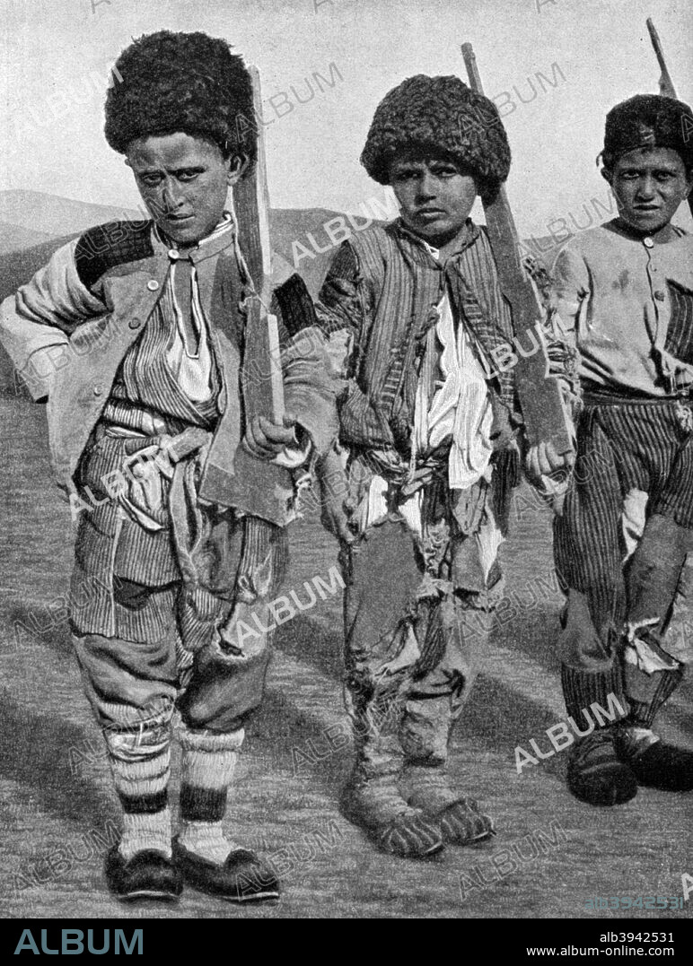 Boys from Artemid, Armenia, 1922. These boys have just walked from Artemid to Van looking for guns. From Peoples of All Nations, Their Life Today and the Story of Their Past, volume I: Abyssinia to the British Empire, edited by JA Hammerton and published by the Educational Book Company (London, 1922).