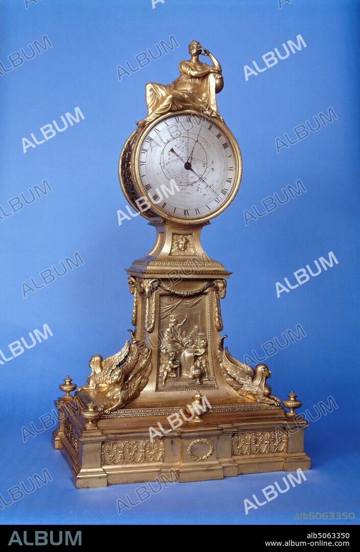 Sidereal Clock, made in 1800 Attributed to James Newton, Sidereal time is a timekeeping system that astronomers use to locate celestial objects. Using sidereal time, it is possible to easily point a telescope to the proper coordinates in the night sky. Briefly, sidereal time is a time scale that is based on Earth's rate of rotation measured relative to the fixed stars, Wikipedia, Applied Arts, Clock, Science and Industry, Astronomy.