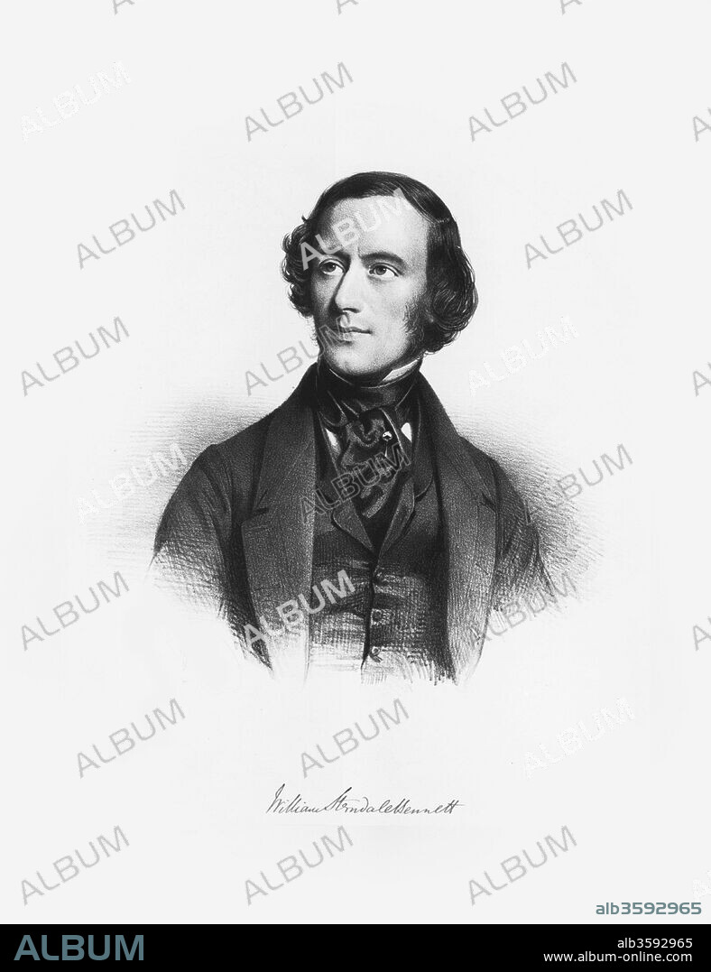 CHARLES-LOUIS BAUGNIET. Portrait of the composer William Sterndale Bennett (1816-1875).