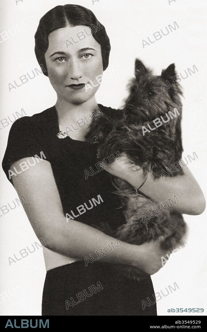 Wallis Simpson, later the Duchess of Windsor, born Bessie Wallis Warfield, 1896 – 1986. American socialite married to Prince Edward, Duke of Windsor, formerly King Edward VIII of the United Kingdom. From the Coronation Souvenir Book published 1937.