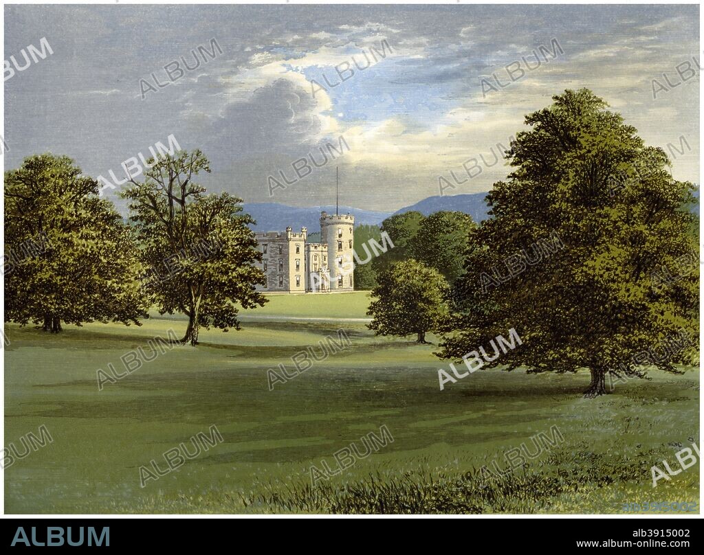 Castle Forbes, Aberdeenshire, Scotland, home of Lord Forbes, c1880. A print from A Series of Picturesque Views of Seats of the Noblemen and Gentlemen of Great Britain and Ireland, edited by Reverend FO Morris, Volume V, William Mackenzie, London, c1880. Wood-engraved plates after paintings by Benjamin Fawcett and Alexander Francis Lydon.