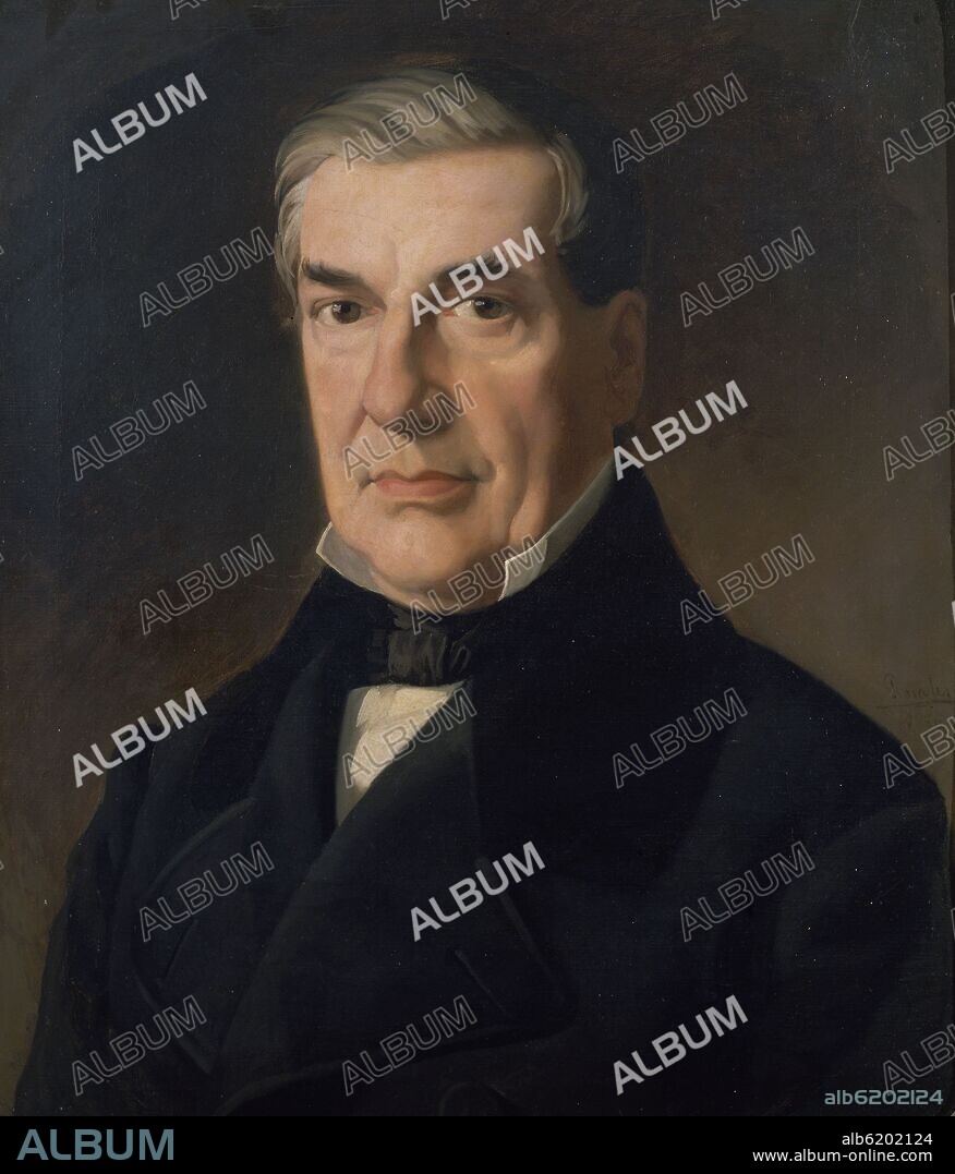 EDUARDO ROSALES GALLINAS. RETRATO DE BLAS MARTINEZ PEDROSA - 1856 - 55x44,5 cm.