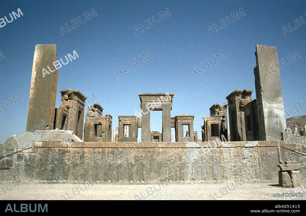 Palace of Darius, Persepolis, Iran. Persepolis was built as Persia's new capital city during the reign of Darius I (522-485 BC), first king of the Achaemenid dynasty, and his son Xerxes I (485-465 BC). Although the palace that bears his name was begun by Darius it is thought that he did not live to see it completed.