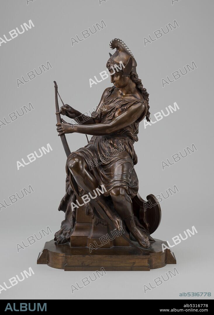 PIERRE EUGENE EMILE HEBERT. Amazon Preparing for Battle (Queen Antiope or Hippolyta?), or Armed Venus, model c. 1860/1872, cast by 1882.