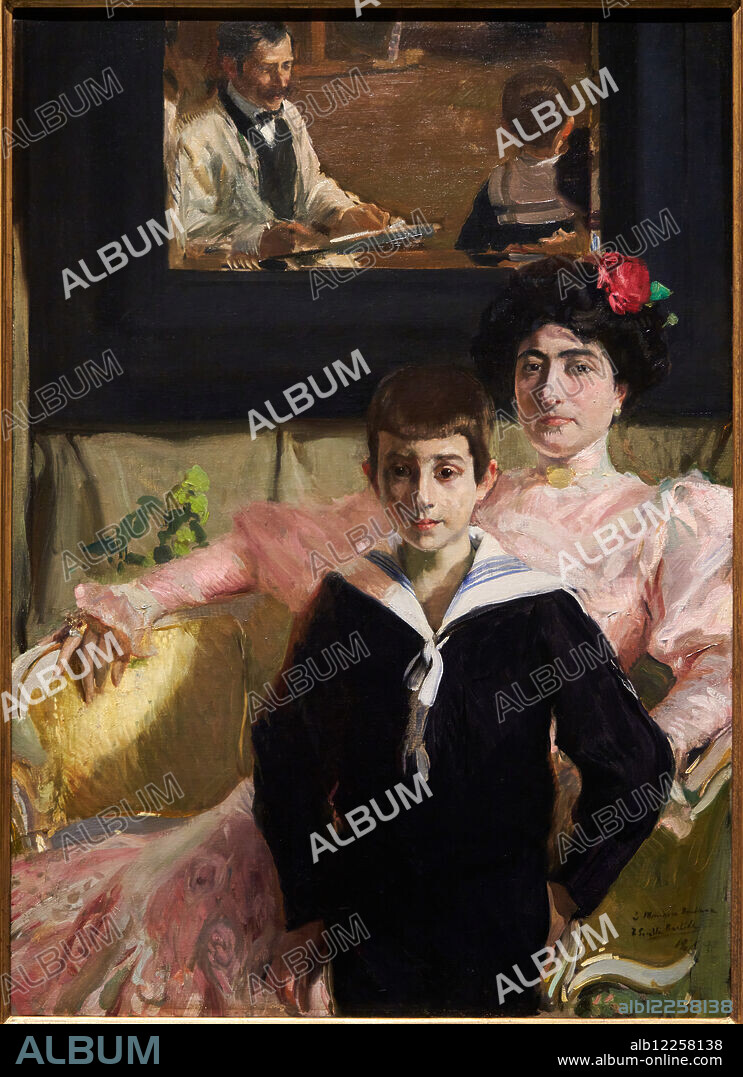 Lucrecia Arana y su hijo o La familia Benlliure Arana, Lucrecia Arana and her son, The Benlliure Arana family, Madrid, 1906, Joaquin Sorolla y Bastida (1863-1923).