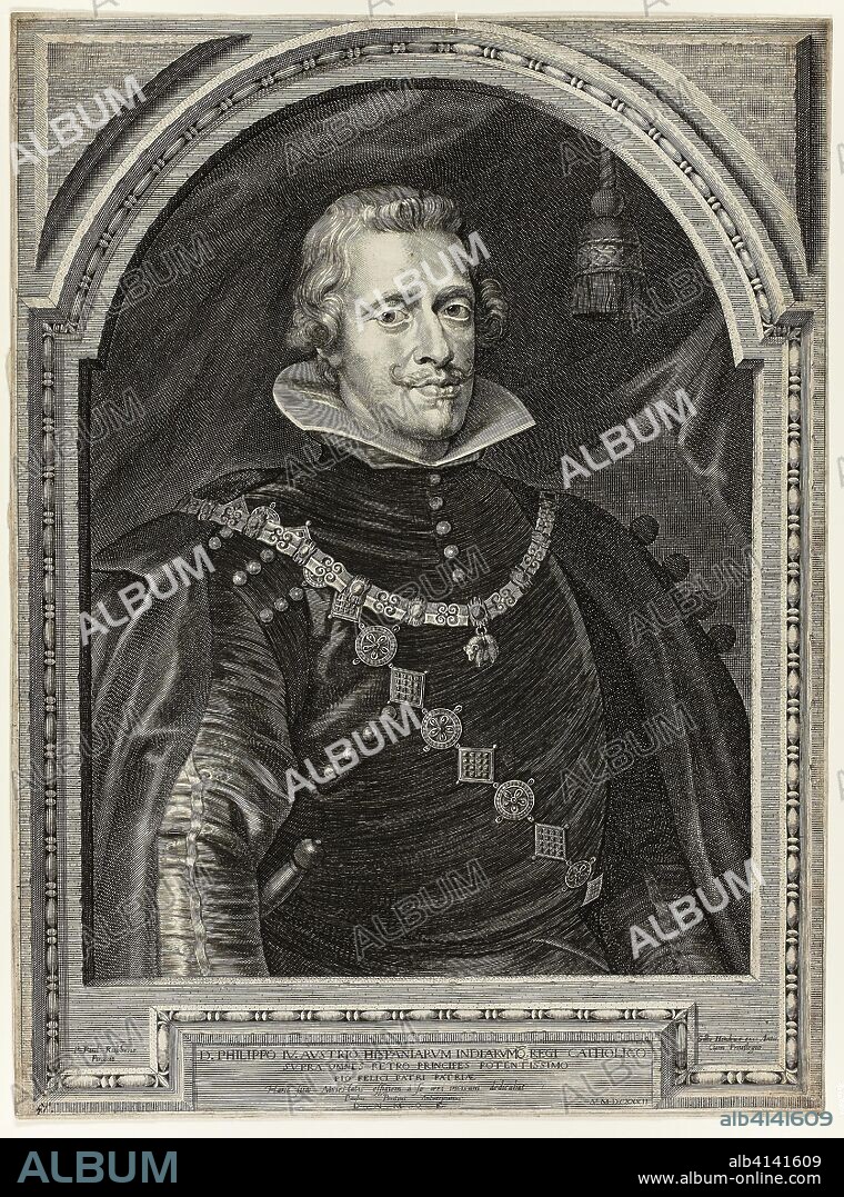 PAUL PONTIUS. Philip IV, King of Spain. Paulus Pontius; Flemish, 1603-1658. Date: 1632. Dimensions: 450 × 330 mm (image); 450 × 334 mm (plate); 456 × 338 mm (sheet). Engraving in black on ivory laid paper. Origin: Flanders.