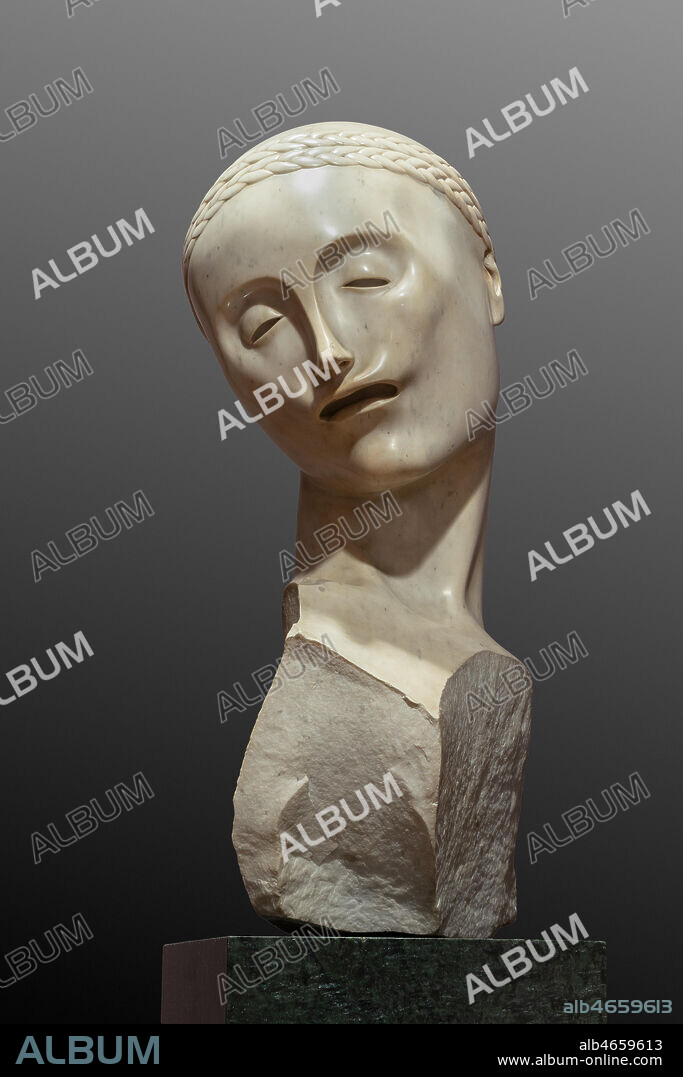 Fontanellato, Labirinto della Masone, Franco Maria Ricci Art Collection: "The Mother", (part of "The Family"),by Adolfo Wildt, 1922, marble sculpture.