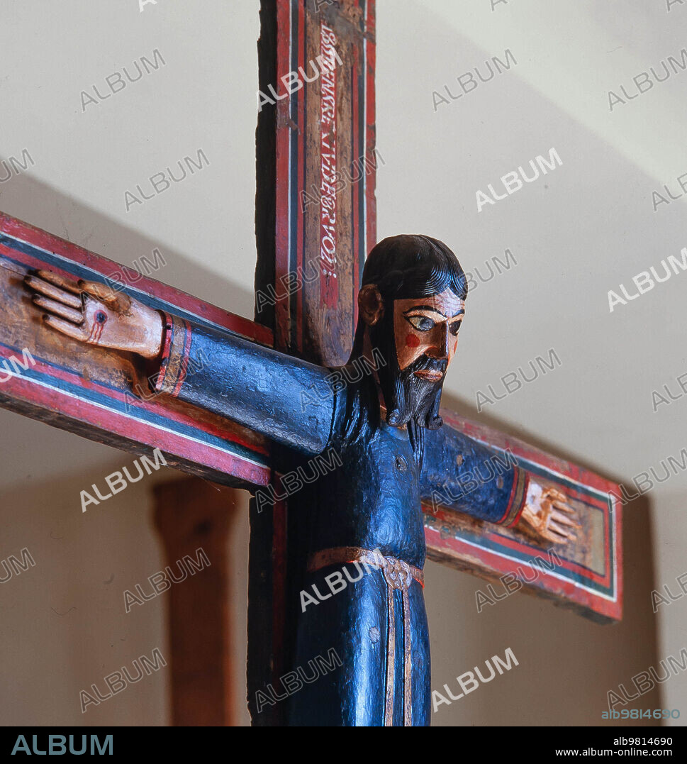 Cristo en Majestad de Santa Maria de Lluçà o de Les Planes d'Hostoles, siglo XII. Museu Episcopal de Vic MEV.