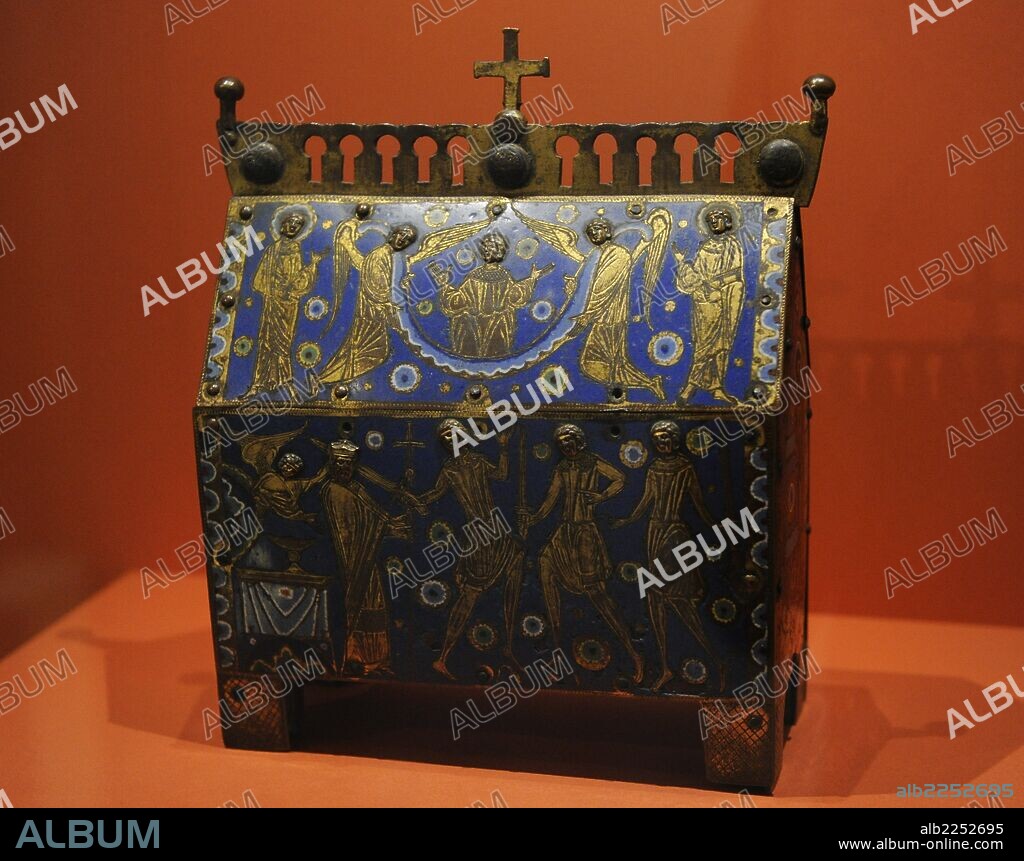 ARTE MEDIEVAL. FRANCIA. RELICARIO DE THOMAS BECKET (1117-1170), arzobispo de Canterbury. Limoges, (Francia), hacia el 1200. Museum Catharijneconvent. Utrecht. Países Bajos.
