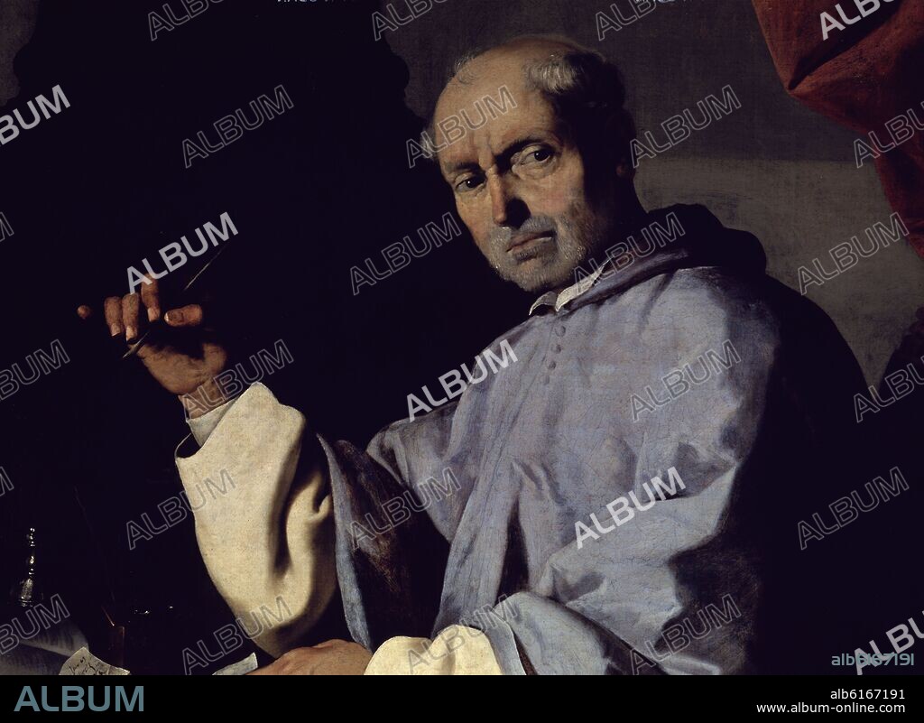 FRANCISCO DE ZURBARAN. SACRISTIA - FRAY GONZALO DE ILLESCAS - DETALLE - 1639 - 290x220 cm - BARROCO ESPAÑOL - ESCUELA SEVILLANA.