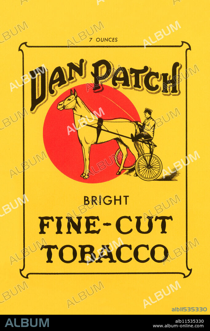 UNKNOWN. Original packing for a fine cut tobacco sold under the brand name Dan Patch, named after the famous horse jockey.  Pep and shows a runner to convery a message that smoking is healthy for you.