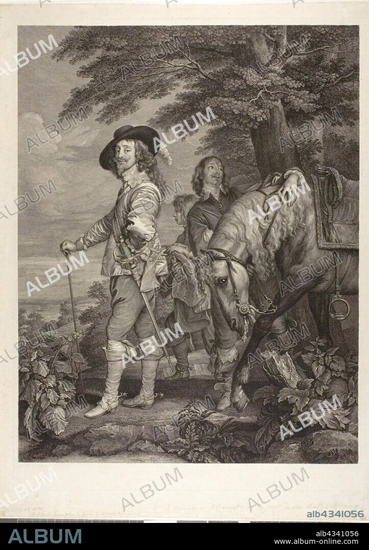 Charles I, King of England, with James, 1st Duke of Hamilton, 1782, Sir Robert Strange (Scottish, 1721-1792), after Sir Anthony van Dyck (Flemish, 1599-1641), printed by Robbe, Scotland, Engraving with etching in black on ivory laid paper, 582 x 454 mm (image), 626 x 467 mm (plate), 587 x 518 mm (sheet).