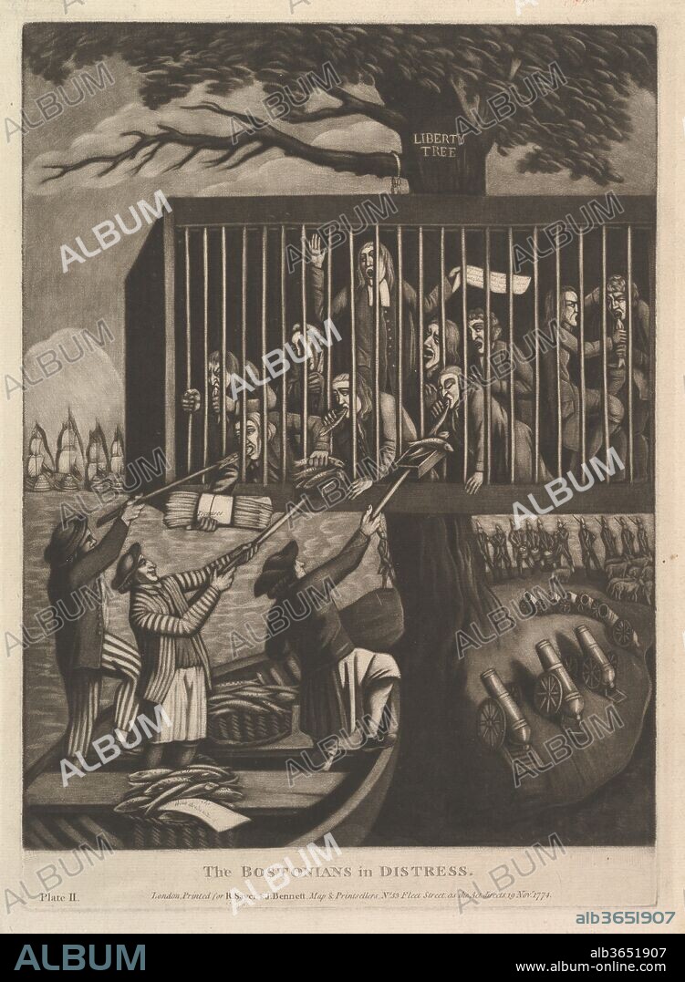 The Bostonians in Distress. Artist: Attributed to Philip Dawe (British, 1745?-?1809). Dimensions: plate: 14 1/16 x 10 in. (35.7 x 25.4 cm)
sheet: 15 5/16 x 10 15/16 in. (38.9 x 27.8 cm). Publisher: R. Sayer and J. Bennett (London). Date: November 19, 1774.