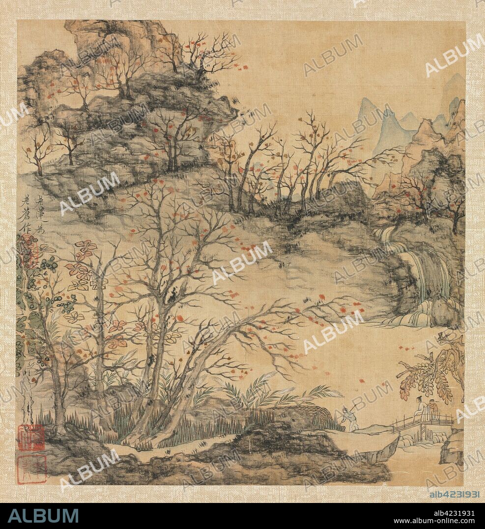 Paintings after Ancient Masters: Autumn Landscape, 1598-1652. Chen Hongshou (Chinese, 1598/99-1652). Album leaf, ink and color on silk; overall: 30.2 x 26.7 cm (11 7/8 x 10 1/2 in.).