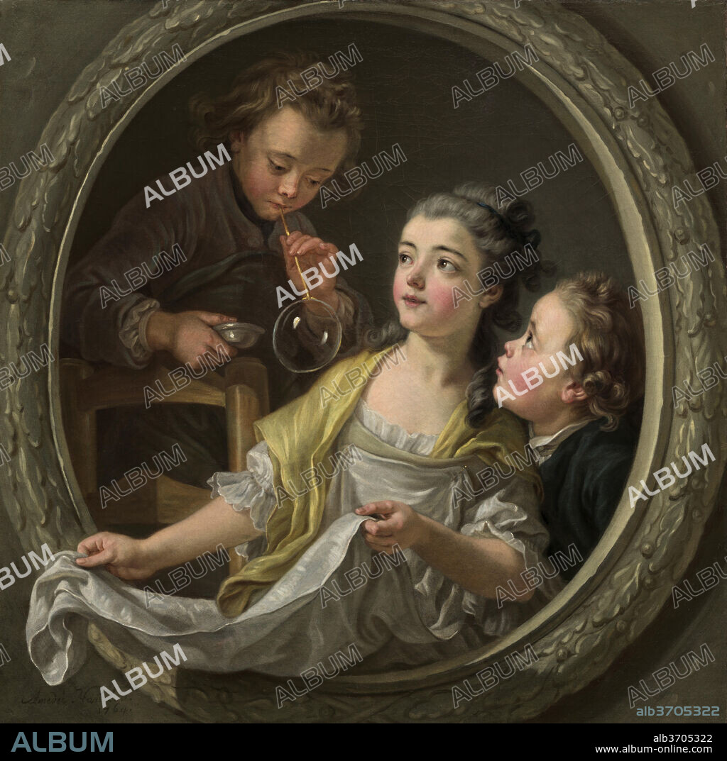 CHARLES AMéDéE PHILIPPE VAN LOO. Soap Bubbles. Dated: 1764. Dimensions: overall: 88.6 x 88.5 cm (34 7/8 x 34 13/16 in.). Medium: oil on canvas.