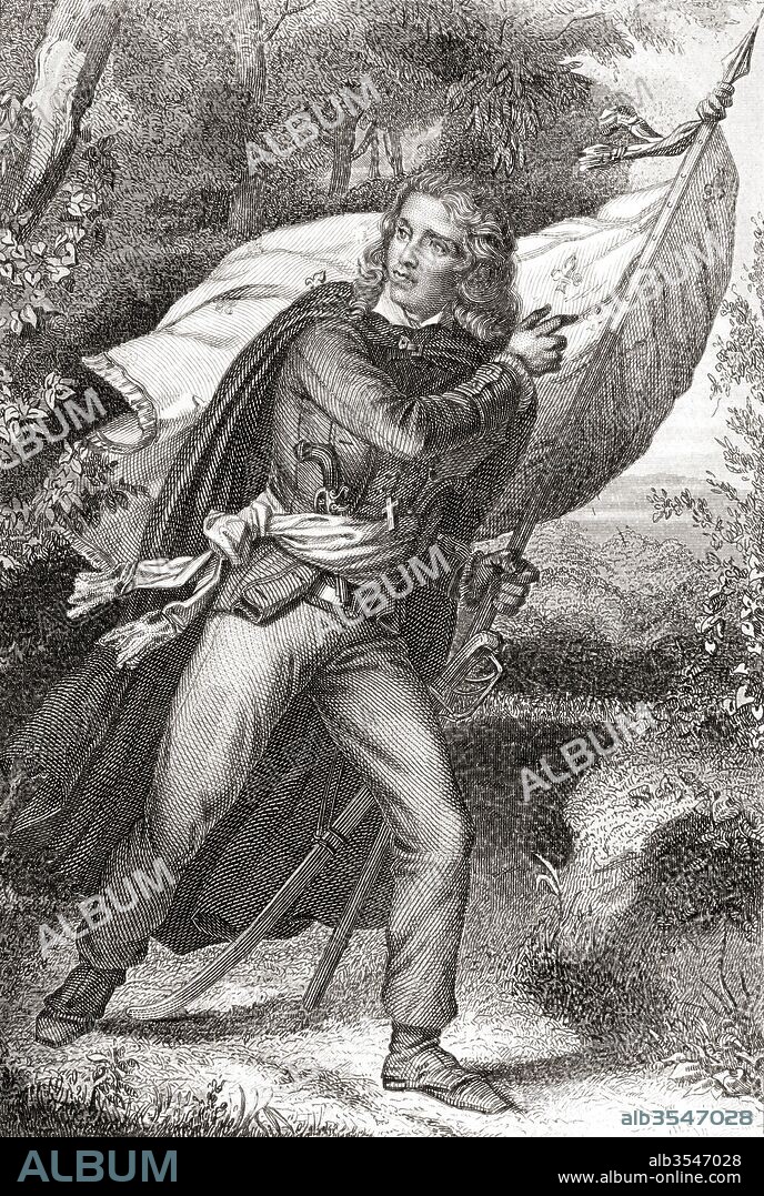 Jacques Cathelineau aka Saint of Anjou, 1759 – 1793. French Vendéan insurrection leader during the French Revolution. From Galerie Historique de la Révolution Française, published c.1869.