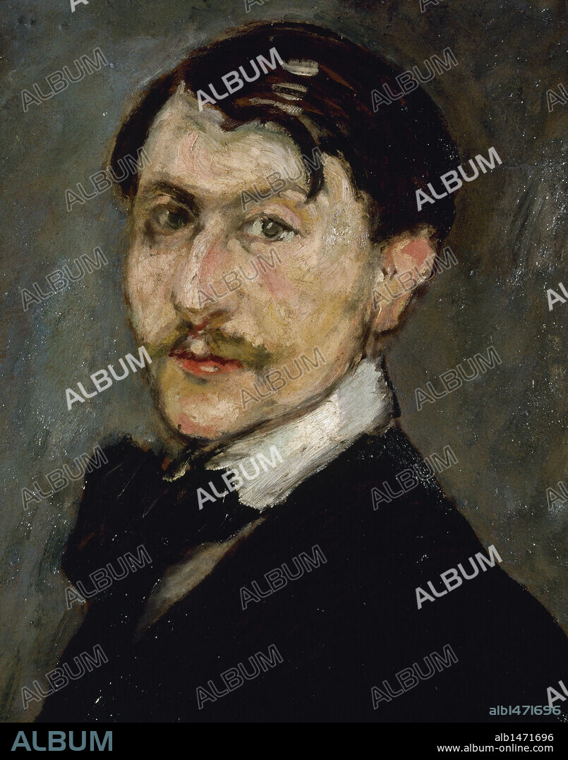 CANALS I LLAMBI, Ricardo (Barcelona,1876-1931). Pintor catalán, compañero de Nonell y Picasso. Influido, en una primera etapa, por el tipismo andaluz y posteriormente por el impresionismo. "AUTORRETRATO". Colección particular.