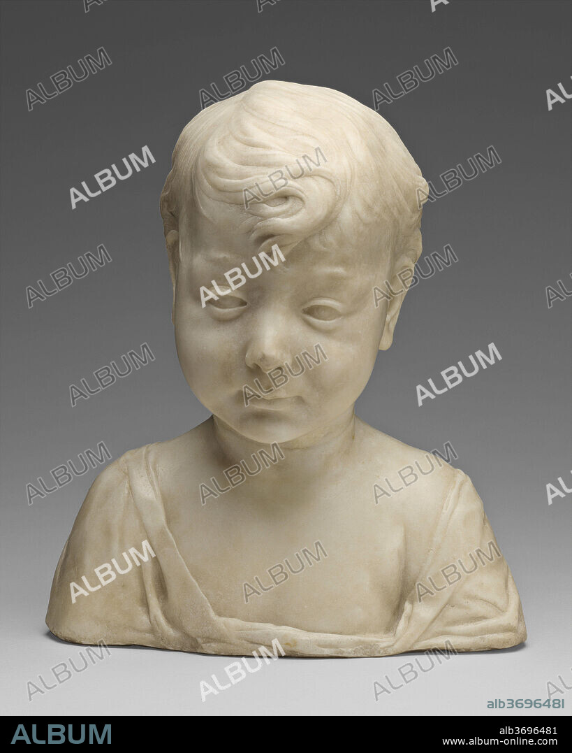 DESIDERIO DA SETTIGNANO. The Christ Child (?). Dated: c. 1460. Dimensions: overall: 30.5 x 26.5 x 16.3 cm (12 x 10 7/16 x 6 7/16 in.). Medium: marble.