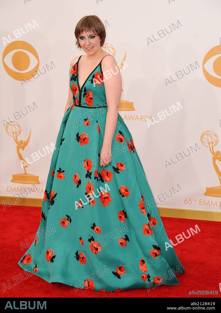 LENA DUNHAM. Sept. 22, 2013 - Los Angeles, California, U.S. - Lena Durham attending the 65th Primetime Emmy Awards- Arrivals held at the Nokia Theatre in Los Angeles, California on September 22, 2013. 2013. 22/09/2013