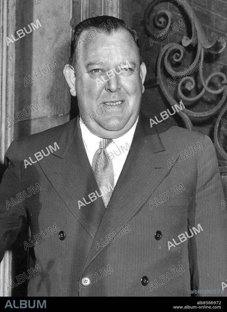 ARKIV 1950 . FN:s norske generalsekreterare Trygve Lie anländer till Downing Street 10. Foto: Pressens Bild / TT / Kod 194.