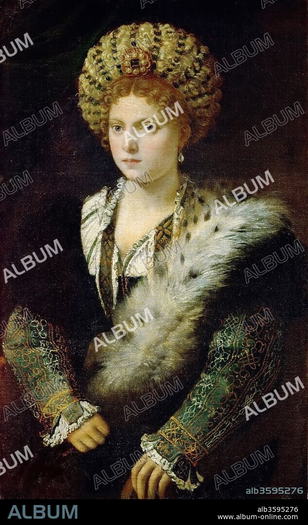 TIZIANO. Portrait of Isabella d'Este.