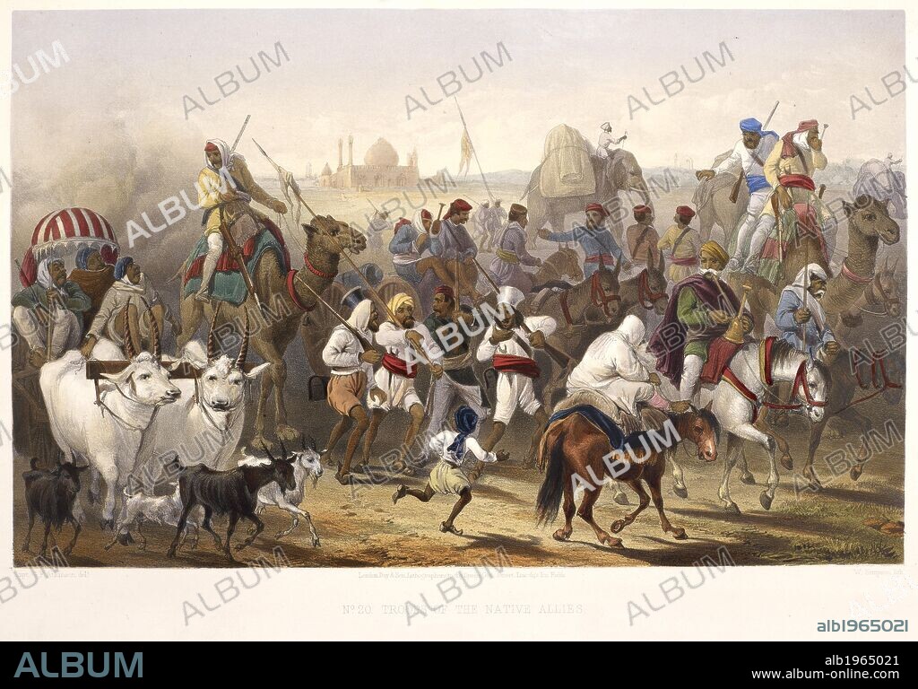 GEORGE FRANKLIN ATKINSON and GEORGE FRANCKLIN ATKINSON. Troops of the native allies. The Campaign in India 1857 - 1858. Day & Son: London, 1859. Source: 1781.c.8, plate 20.