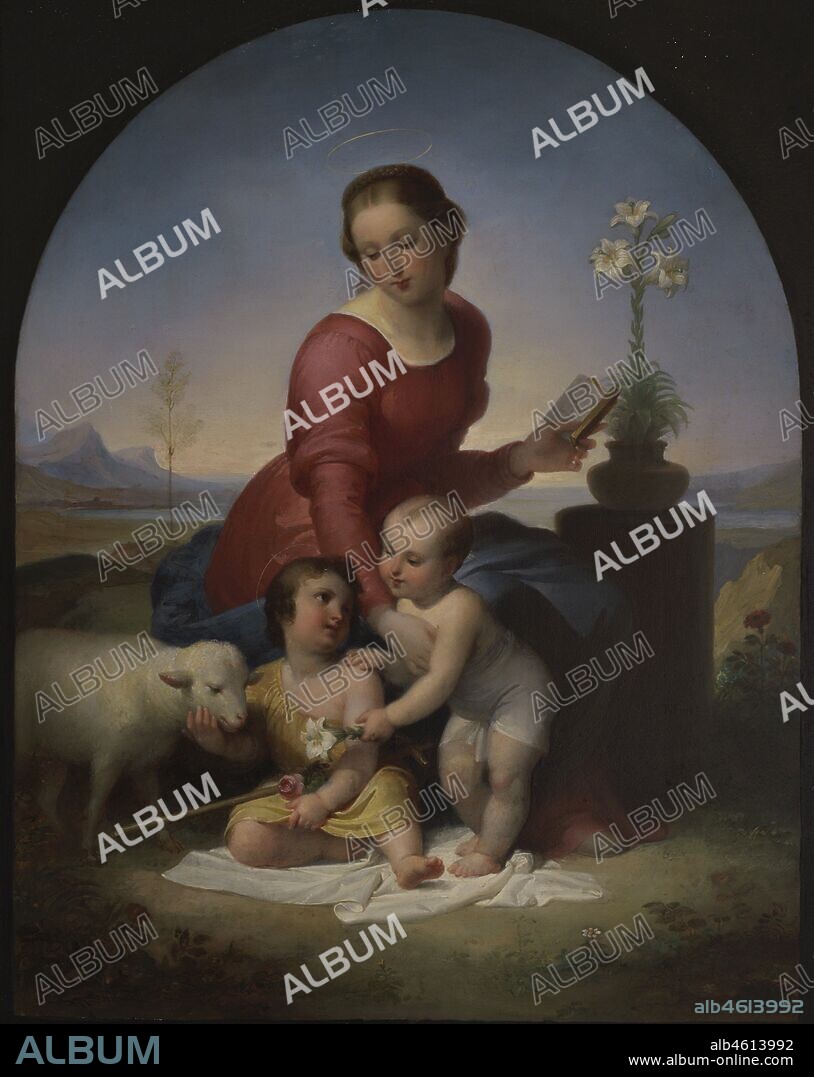 Tommaso Minardi (1787-1871) y Luigi Fontana (1827-1908). Pintores italianos. Virgen con el Niño con el joven San Juan Bautista. Museo Nacional de Bellas Artes. La Valeta. Malta.